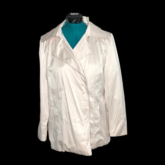 Calvin Klein Latte Asymmetrical Belted Wrap Jacket - Picture 2 of 9